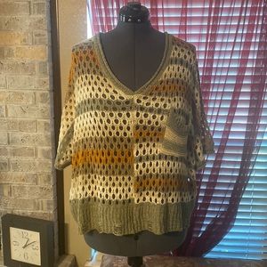 P O L crochet top Med